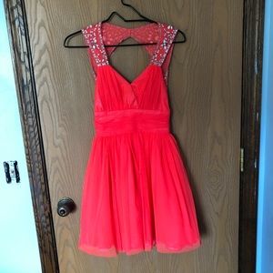 Bright Peach Homecoming Dress